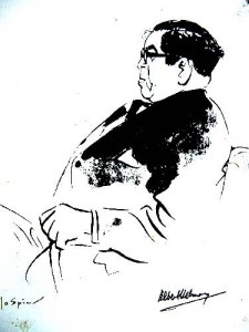 Albert Helman/Lou Lichtveld, door Jo Spier voor de omslag van Schakels, Suriname en de Nederlandse Antillen, uitg. Kabinet van de vice-minister-president , 1963.